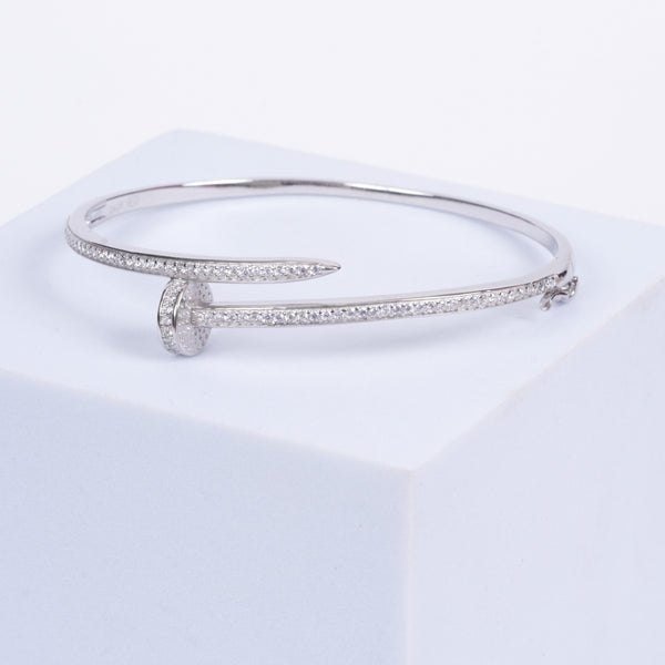 Silver Sparkling Zircon Bangle