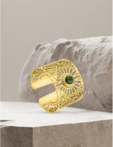 EMERALD GOLD ADJUSTABLE RING
