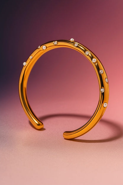 GOLD PEARL 18K CUFF BRACELET