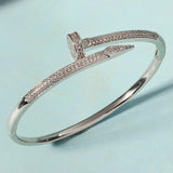Silver Sparkling Zircon Bangle