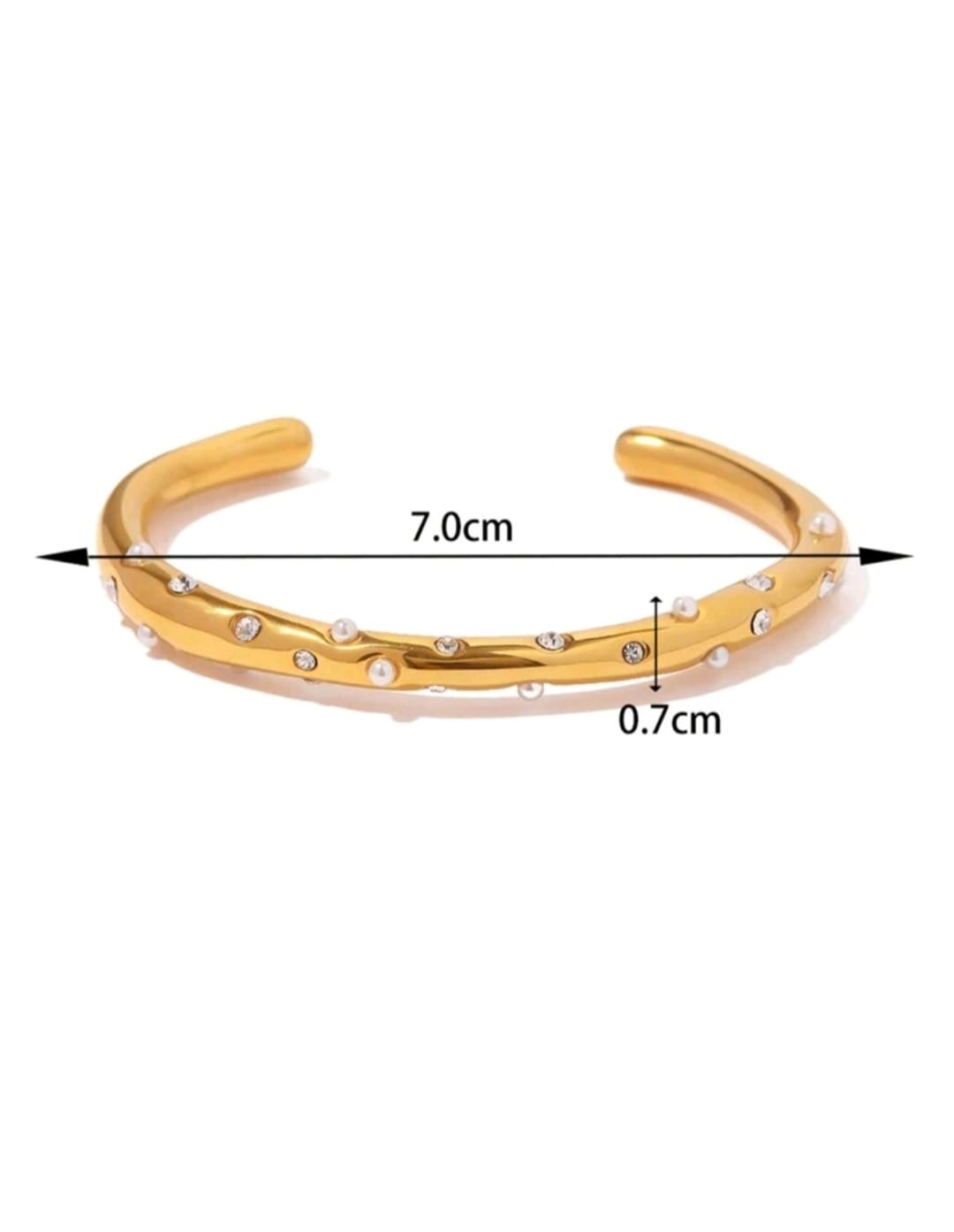 GOLD PEARL 18K CUFF BRACELET