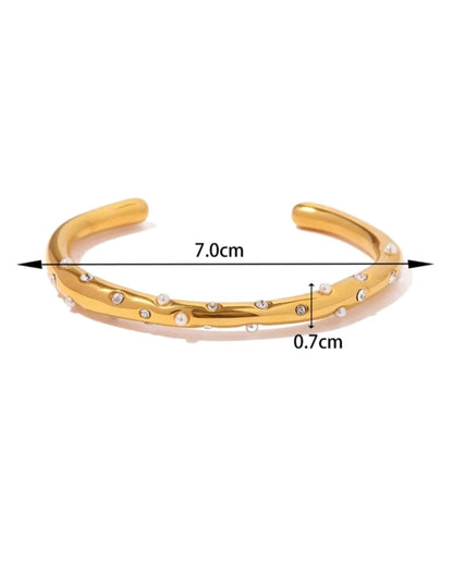 GOLD PEARL 18K CUFF BRACELET
