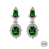 LUXURY EMERALD GREEN CUBIC ZIRCONIA EARRINGS