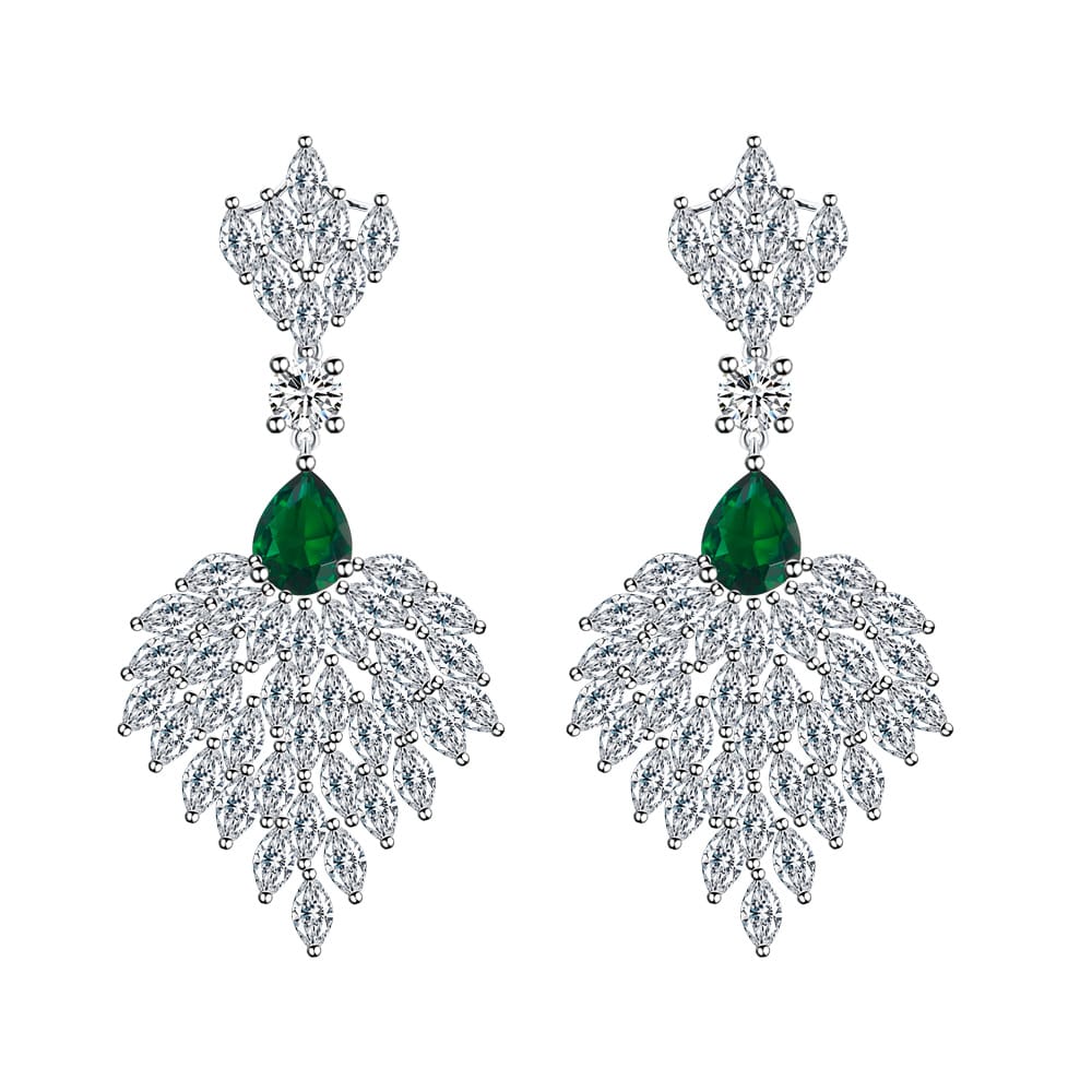 EMERALD SERENE LEAF EARRING
