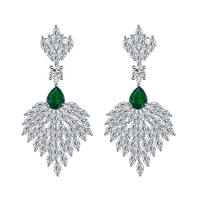 EMERALD SERENE LEAF EARRING