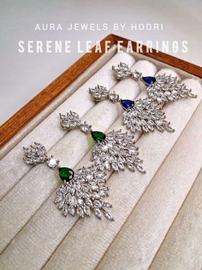 EMERALD SERENE LEAF EARRING