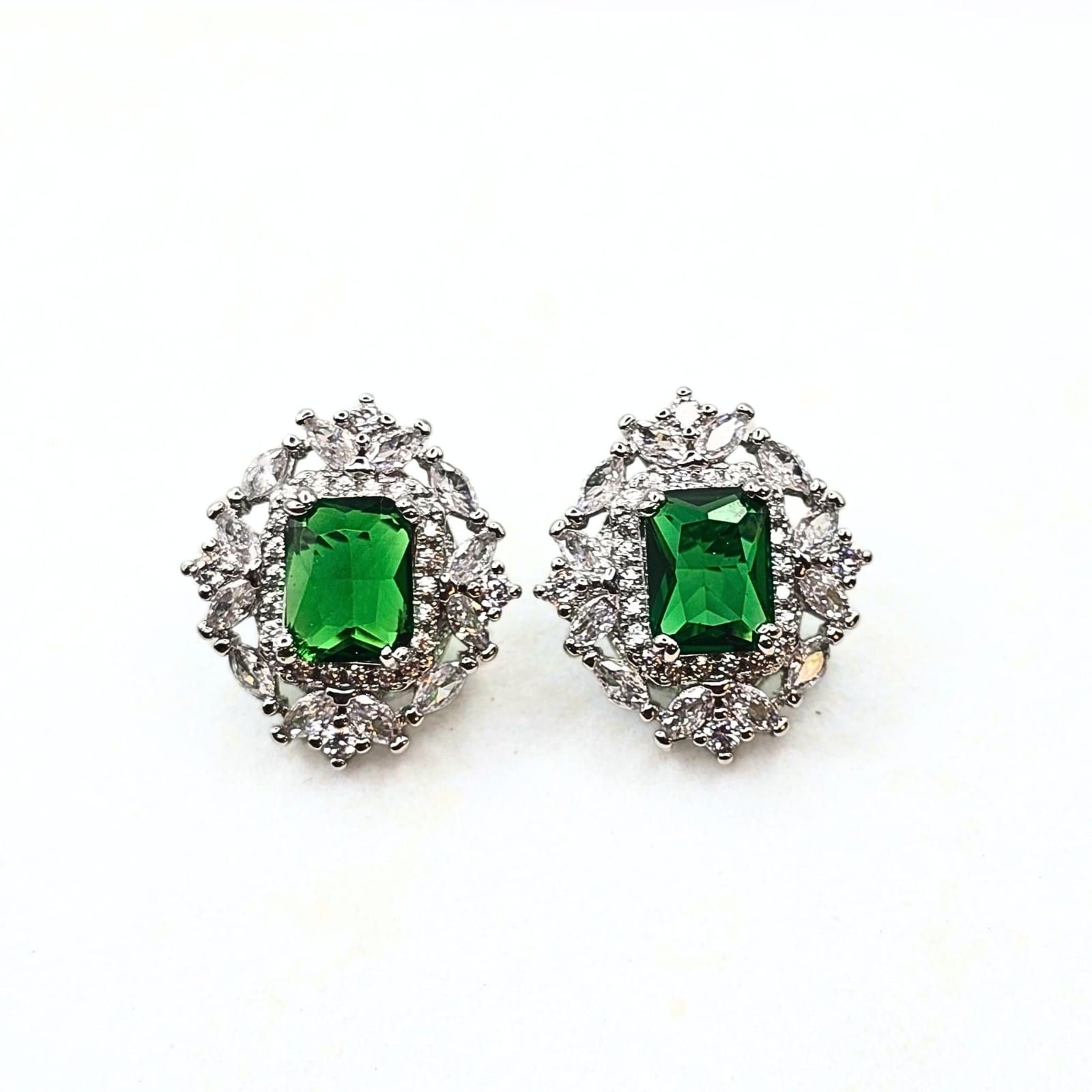 Zirconia Green Stone Earring Studs
