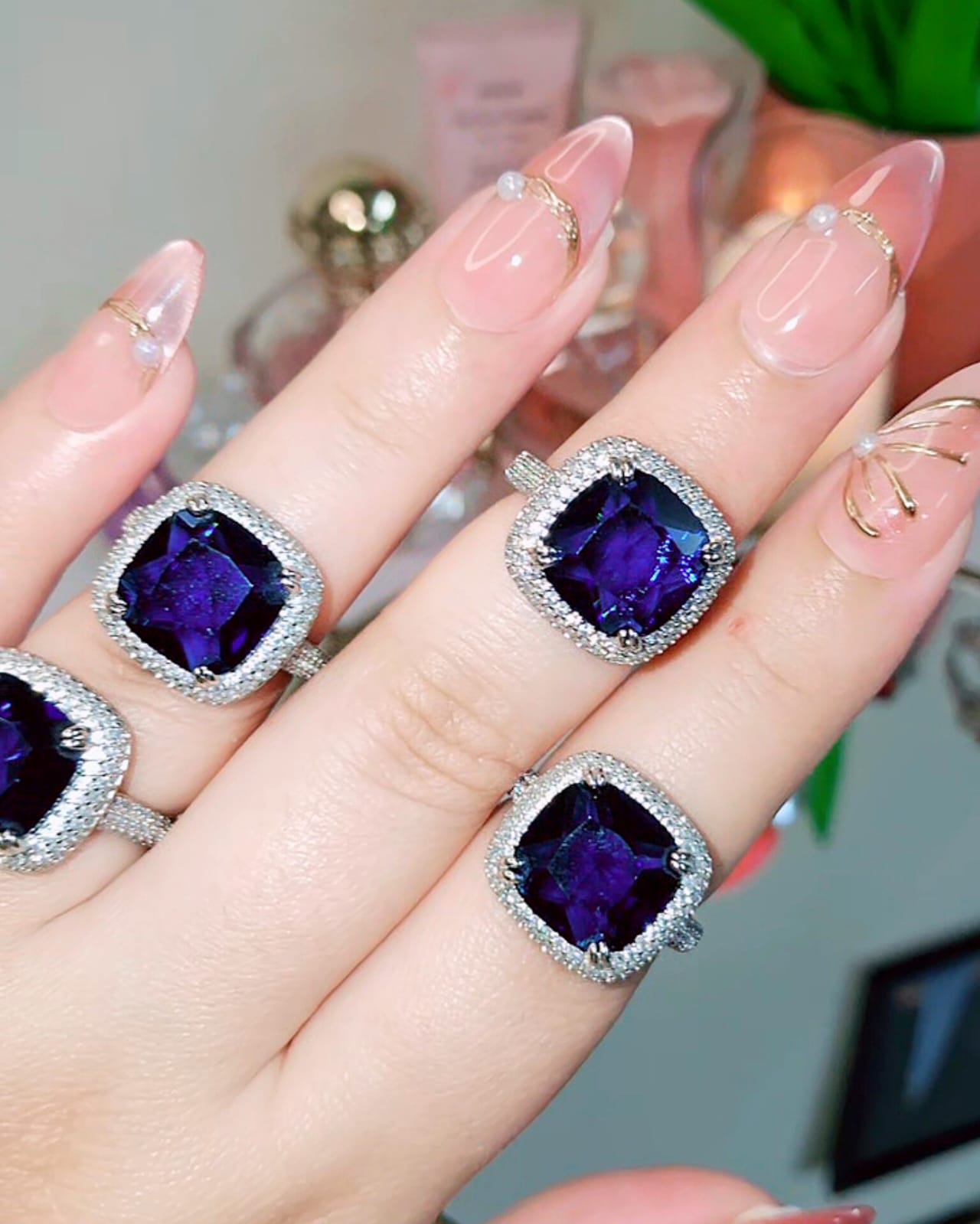BLUE STARDUST AURA RING