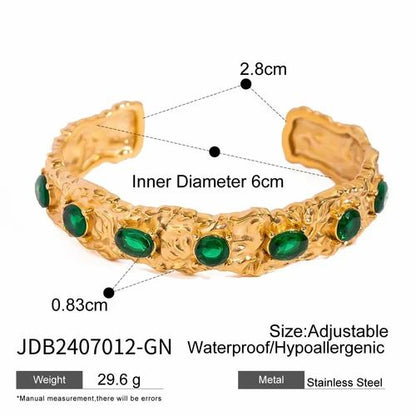 EMERALD GOLD CUFF 18K