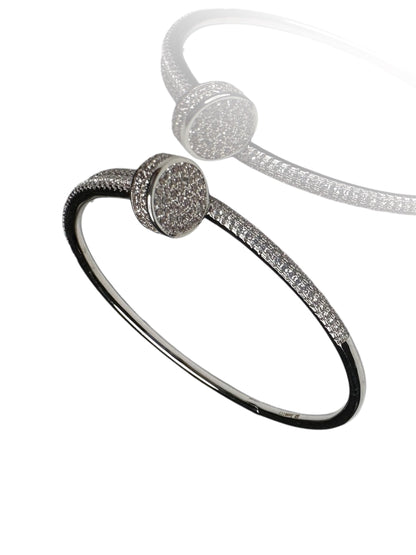 Silver Sparkling Zircon Bangle